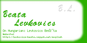 beata levkovics business card